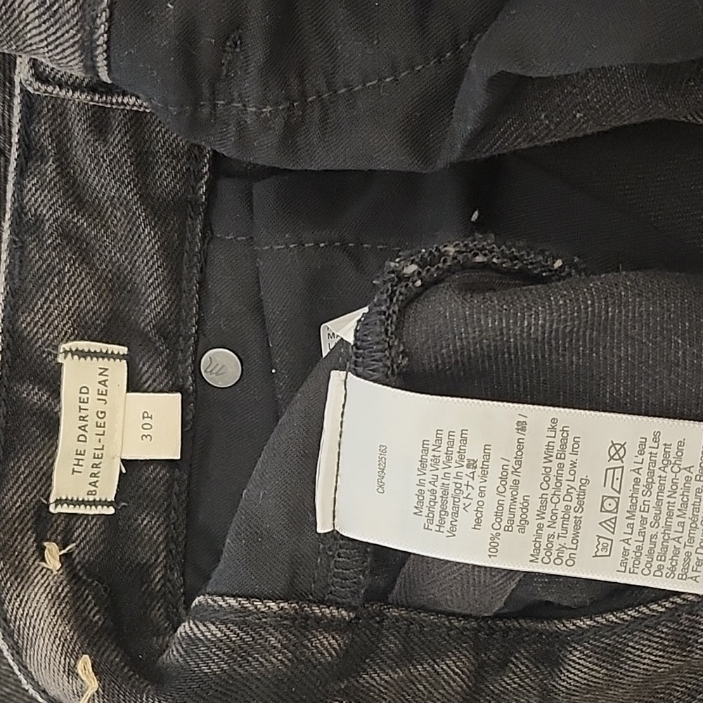 Madewell Jeans Darted Barrel-leg Classic Black Women's Size 30 - Picture 16 of 16